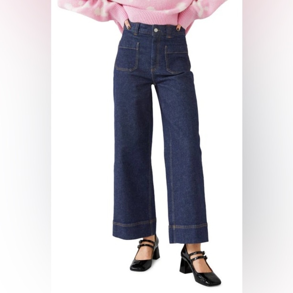 NWOT Other stories patch pocket wide leg jeans 2